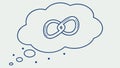 Infinity Symbol in Thought Bubble, Endless Ideas, Limitless Mind, vector design Generative AI Royalty Free Stock Photo
