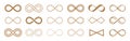 Infinity symbol vector set n white background. Royalty Free Stock Photo