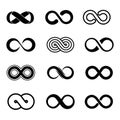 Infinity symbol vector set Royalty Free Stock Photo