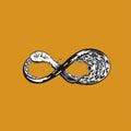 Infinity symbol in white color vector illustration Royalty Free Stock Photo