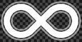 infinity symbol white - outlined with transparency eps 10 - isolated - vector