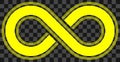 Infinity symbol yellow - outlined with discontinuation and trans Royalty Free Stock Photo