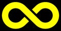 Infinity symbol yellow - simple with discontinuation - isolated Royalty Free Stock Photo