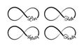Infinity symbols. Repetition and unlimited cyclicity icon and sign illustration on white background. Live, faith, family