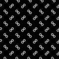 Infinity symbols seamless pattern isolated on black background Royalty Free Stock Photo