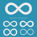 Infinity symbols set. Different shapes for logotypes Royalty Free Stock Photo