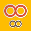 Infinity Symbols on Yellow Background Royalty Free Stock Photo