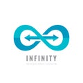 Infinity - vector logo template concept illustration. Abstract shape with arrows creative sign. Design element Royalty Free Stock Photo