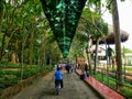 Infinity view of covered pathway in Vietnam zoo