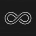 Infinity white sketch vector icon. Trendy flat design style Royalty Free Stock Photo