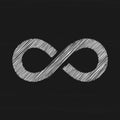 Infinity white sketch vector icon. Trendy flat design style Royalty Free Stock Photo