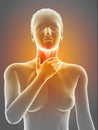 Inflamed larynx Royalty Free Stock Photo