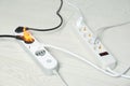 Inflamed plug in power board - electrical short circuit