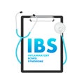 INFLAMMATORY BOWEL SYNDROME. Infographic with inflammatory bowel syndrome