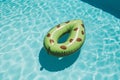 Inflatable avocado swimming pool float. Summer vacation. Generative ai