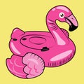 Inflatable Baby Boat Adult Inflatable Flamingo Costume Royalty Free Stock Photo
