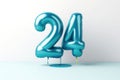 Inflatable balloon in the form of the number twenty four, festive inflatable balloons