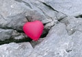An inflatable balloon, heart shape