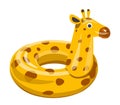 Inflatable balloon or lifebuoy giraffe with neck