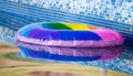 Inflatable balloon on the water in the pool Royalty Free Stock Photo