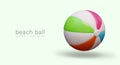 Inflatable beach ball. Colored unsinkable accessory for playing on sand and water Royalty Free Stock Photo