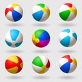 Inflatable beach ball. Set of multi-colored children s balls. Royalty Free Stock Photo