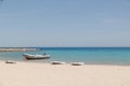 Inflatable boats on a Red sea shore Royalty Free Stock Photo