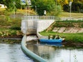 Water clean-up from floating plastic garbage