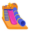 Inflatable bouncy slide icon. Bright and fun playground for childhood activity in the park. Summer amusement activity Royalty Free Stock Photo