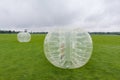 Inflatable bumper balls for playing soccer Royalty Free Stock Photo