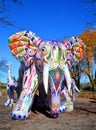 Inflatable colorful giant elephants