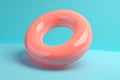 Inflatable colorful rescue ring on a bright background, created with Generative AI technology