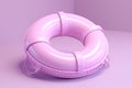 Inflatable colorful rescue ring on a bright background, created with Generative AI technology