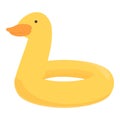 Inflatable duck icon cartoon vector. Swim pool