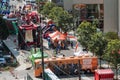 Inflatable Games Set Up Along Street At College Football Festival Royalty Free Stock Photo