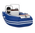 Inflatable Motor Boat Isolated