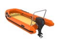 Inflatable Motor Boat Isolated