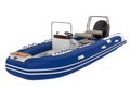 Inflatable Motor Boat Isolated