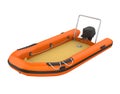 Inflatable Motor Boat Isolated