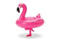 Inflatable pink flamingo floatie for pool or beach relaxation Royalty Free Stock Photo