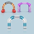 Inflatable race start and finish archway, outdoor sports event arch decoration and sponsor banner