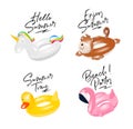 Inflatable ring unicorn, monkey, duck, flamingo