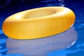 Inflatable ring in water.