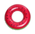 inflatable ring with watermelon pattern isolated on white, top view Royalty Free Stock Photo