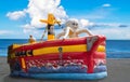 Inflatable slide, castle a boat-shaped toy for children