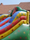 Inflatable slide for children play in Prague