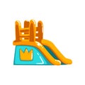 Inflatable slide, side view amusement park bouncy equipment vector Illustrations on a white background