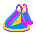 Inflatable slide vector icon.Cartoon vector icon isolated on white background inflatable slide.