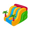 Inflatable slide vector icon.Cartoon vector icon isolated on white background inflatable slide. Royalty Free Stock Photo