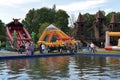 Inflatable slides at an amusement park